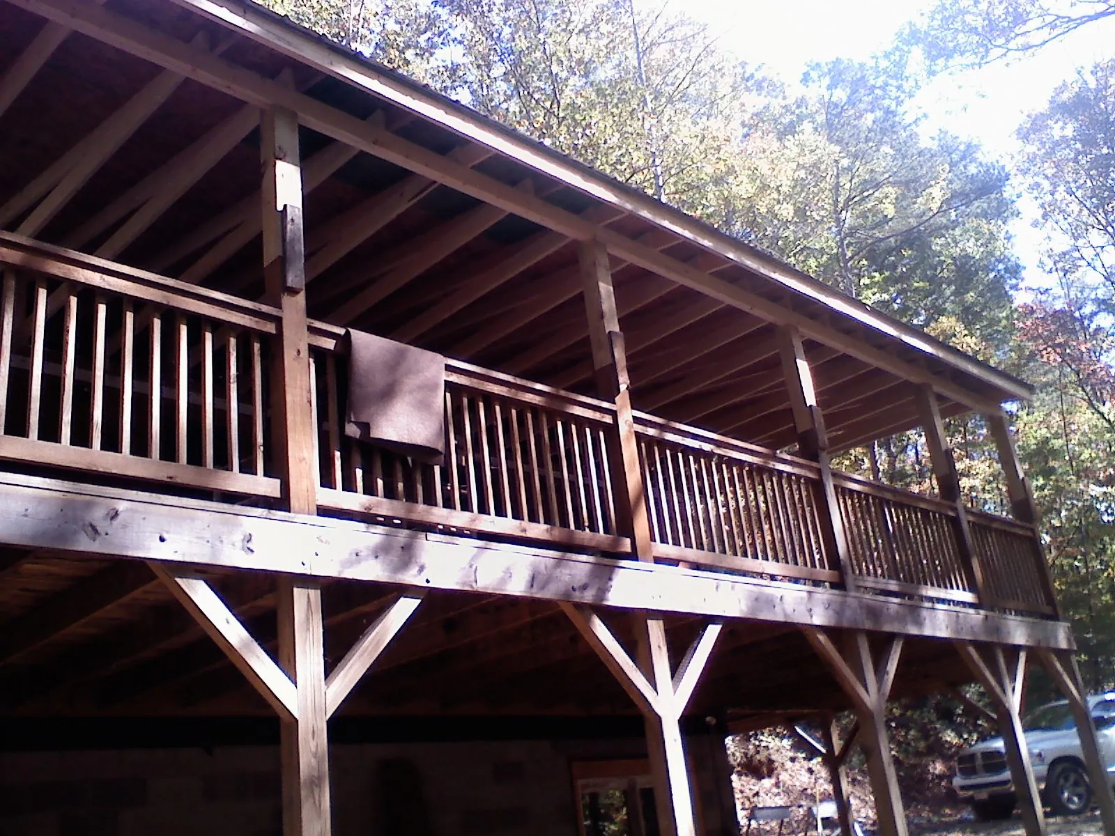 Timber framing under a new elevated porch and deck — Roof Leak Repair in Rex by Roofing Brothers